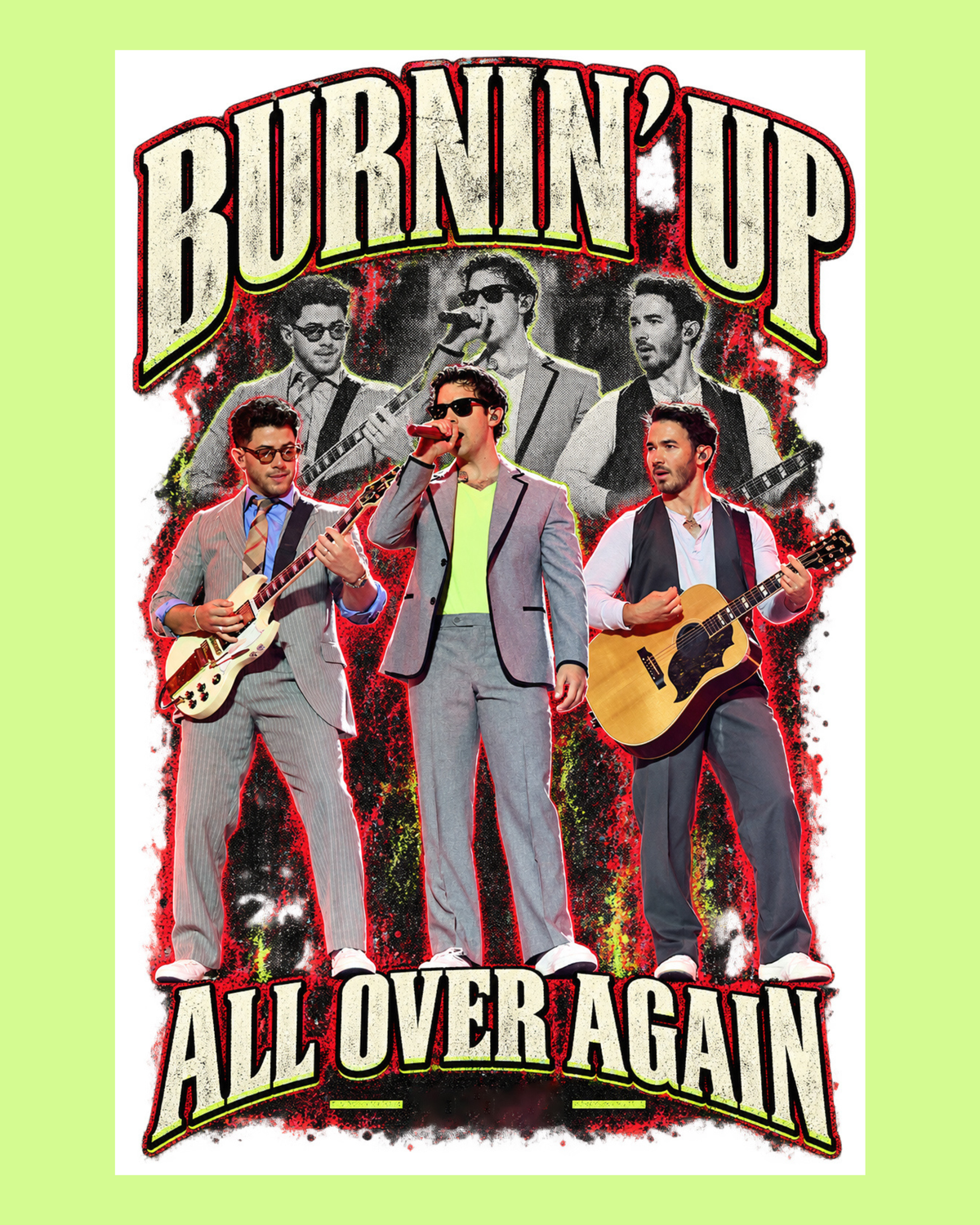 Neon Yellow Burnin’ Up All Over Again Tee